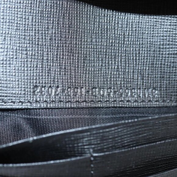 FENDI Chain Long Wallet Leather Black Gold Auth 140694M - Picture 11 of 16